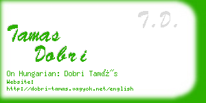 tamas dobri business card